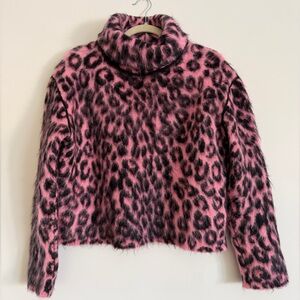 Celine Phoebe Philo 2014 vintage Pink Leopard Print sweater size S